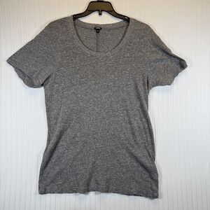 Monrow Top Women XL Gray Short Sleeve T-Shirt Polyester Blend‎ Fitted Scoop Neck